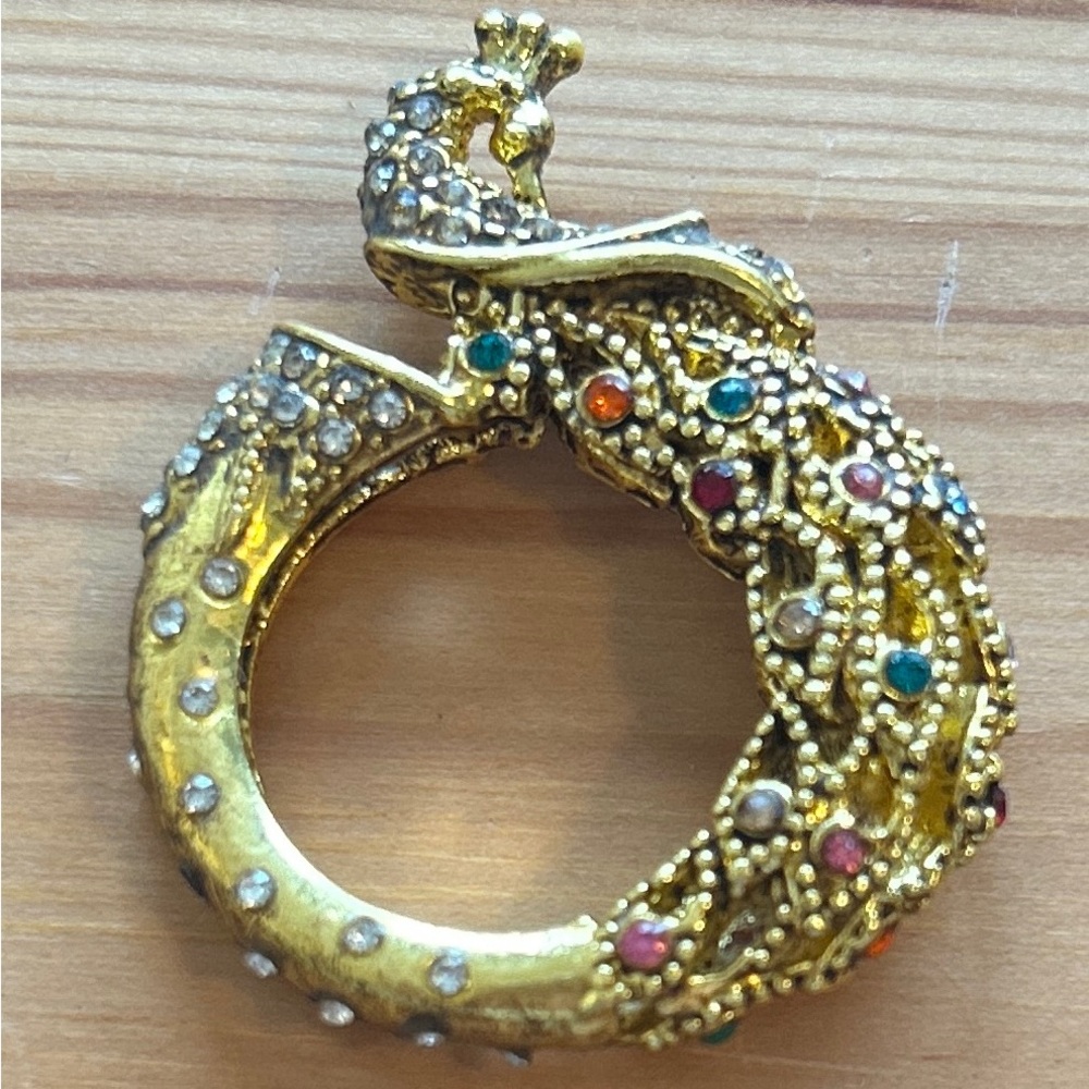Vintage Bejeweled Peacock Ring/Pendant